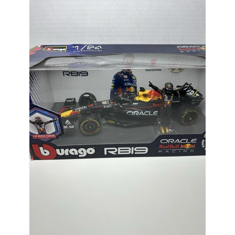 Bburago - 18-60061 - Oracle Red Bull RB19 & Verstappen #1 Figure- Scale 1:24